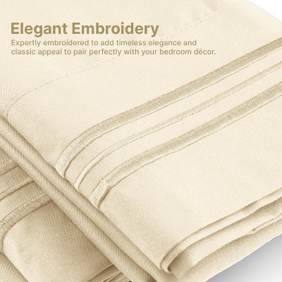 Queen Off-White Microfiber Deep Pocket Sheet Set