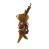 6.0 Inch Reindeer And Wreath Critter Antlers Red/White Scarf Tree Ornaments - 3 of 3