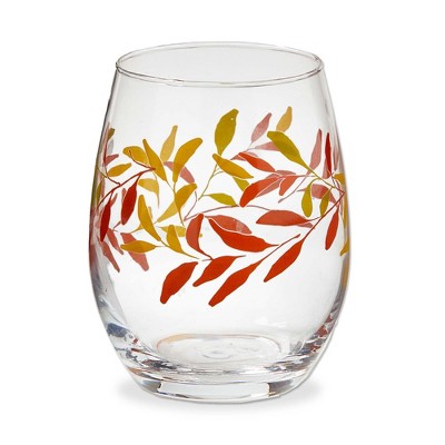 tag Autumn Botanical Stemless Wine