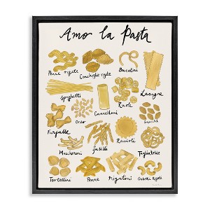 Stupell Industries Amor La Pasta Chart Floating Frame Canvas Art, Black, 17" x 21" - 1 of 4