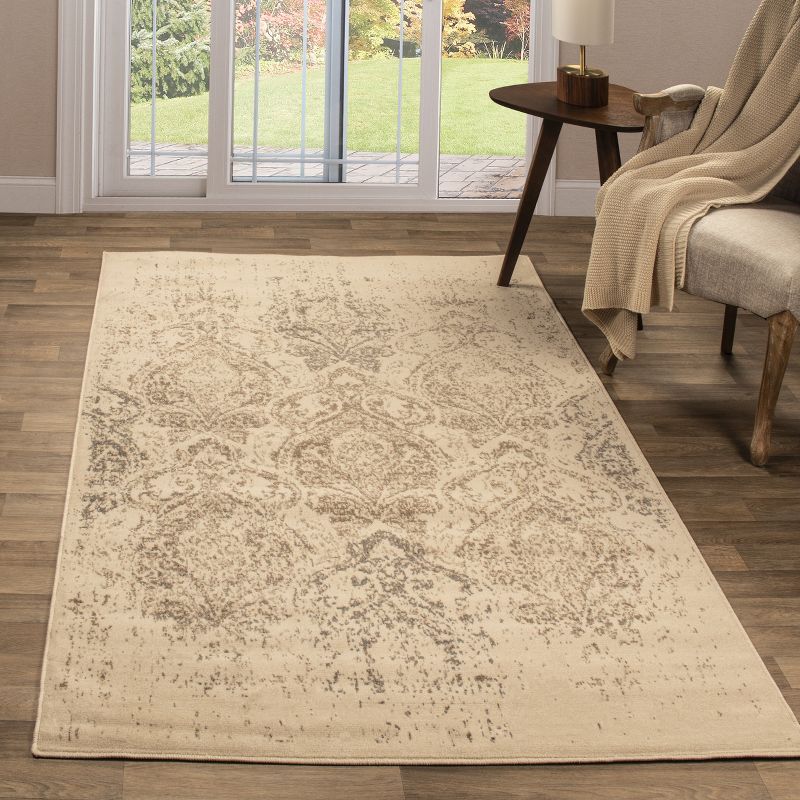 Modern Abstract Traditional Damask Casual Indoor Area Rug by Blue Nile Mills, 2 of 4