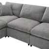 Okak 130" Convertible U-Shaped Sectional Sofa Bed W Ottoman, 6 Seat Cloud Upholstered Sleeper Sofa Free Combination for Living Room,Apartment, Gray - 4 of 4