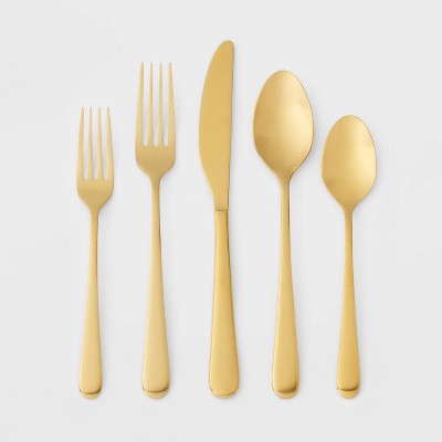 20pc Newfane Flatware Set Silver - Threshold™ : Target