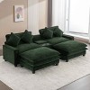 Sectional Sofa with 2 Ottomans, Sofa with USB Ports and Cup Holders and Storage Compartment, Chenille Couch with Plywood Frame-Cuddlewood - 3 of 4