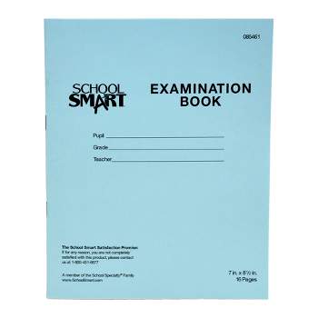 School Smart Examination Blue Books, 7 x 8-1/2 Inches, 16 Pages, Pack of 50