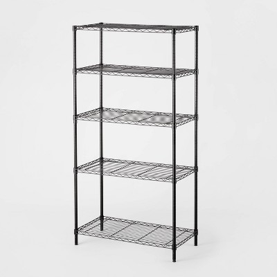 Gcirik 5-Tier Storage Shelves Wire Rack Metal Shelving Unit, Black