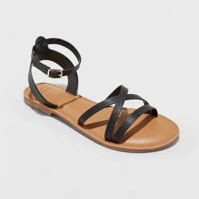 leather strap sandals womens