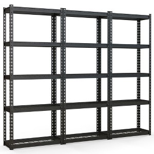 Tangkula 3 PCS 5-Tier Metal Shelving Unit Heavy Duty Wire Storage Rack with Anti-slip Foot Pads Black - 1 of 4