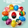 Joyfy 12 Pcs 3" Wooden Easter Eggs Shakers Musical Toys for Kids, Easter Gifts, Basket Stuffers, Easter Party Favors - 2 of 4