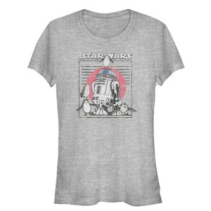 Juniors Womens Star Wars The Last Jedi R2-D2 Porg Party T-Shirt - 1 of 3