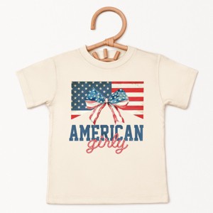 The Juniper Shop American Girly Flag Coquette Toddler Short Sleeve Tee - 1 of 4