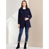 INSPIRE CHIC Women's Christmas Peter Pan Collar Double Breasted Long Trench Winter Pea Coat - 3 of 4