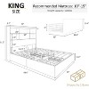 AMERLIFE Bed Frame with 51.2" Storage LED Bookcase Headboard, 4 Storage Drawers & Charging Station - 2 of 3