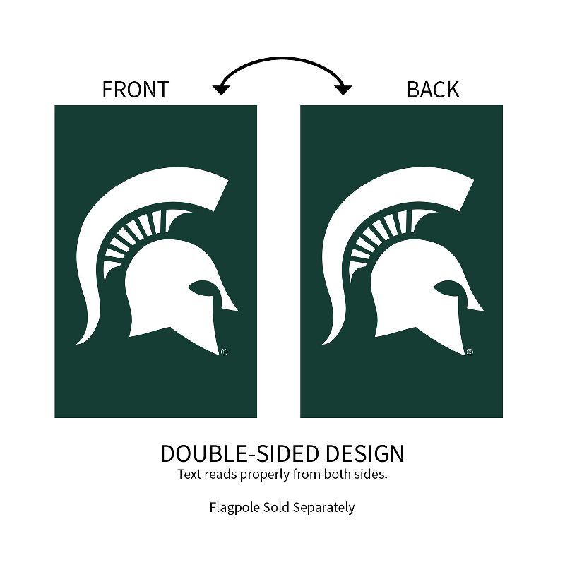 Evergreen NCAA Michigan State University Applique House Flag 28 x 44 Inches Outdoor Decor for Homes and Gardens, 4 of 8