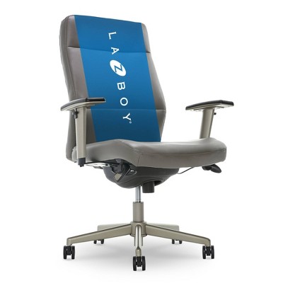 Gray Bonded Leather Adjustable Ergonomic Executive Chair