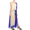 LA LEELA Women's Summer Open Front Vacation Beachwear Long Bathing Suit Fashion Duster Cardigans Swimwear Coverups M-L Blue, Solid - 2 of 4