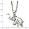 Black Bow Jewelry Stainless Steel Polished 3D Elephant Necklace, 24 Inch - 4 of 4