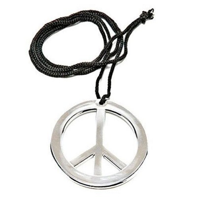 Rubies Adult Silver Jumbo Peace Sign Necklace