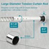 Room Divider Tension Curtain Rod Long 102.4 - 122.1 Inches White No Drilling Adjustable for Bathroom Shower Indoor Decor - 3 of 4