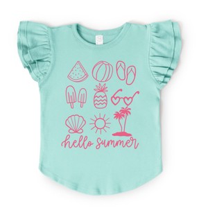 The Juniper Shop Hello Summer Chart Flutter Sleeve Tee - 1 of 4