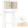Coucheta Over The Toilet Storage Cabinet, Bathroom Above Toilet Storage Wood Cabinet with Rattan Door and Adjustable Shelves, Large Capacity - 2 of 4