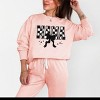 Simply Sage Market Mama Checkered Coquette Lightweight Garment Dyed Sweatshirt - 2 of 4
