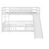 NicBex Twin over Twin Bunk Bed Pine Bed Frame Loft Bed with Door, Slide, Ladder and Full Length Guardrail, No Box Spring Required - 3 of 4