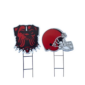 NFL Cleveland Browns 2pk Logo and Helmet Garden Stake Set - 1 of 1