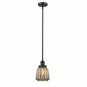 Chatham - 1 Light Stem Hung Mini Pendant In Art Deco Style-8 Inches Tall and 7 Inches Wide - 1 of 1