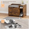Whizmax Cat Litter Box Enclosure with Cushion, Hidden Cat Litter Box Furniture with Top Opening, Flip Top Litter Box Enclosure, Cat House - 3 of 4