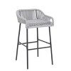 Outdoor Rope Bar Stools Set of 2,UV Resistant Bar Stools with Metal Frame for Patio or Garden,Modern Bar Stools for Alfresco Dining-Koiai - 3 of 4