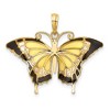 Black Bow Jewelry 14k Yellow Gold & Yellow Translucent Acrylic Butterfly Pendant, 30mm - 3 of 4