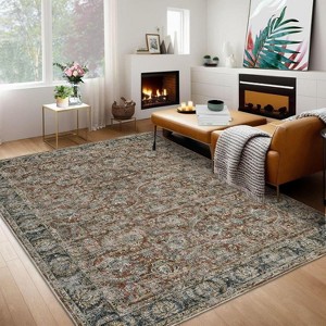 Vintage Washable Area Rug – Non-Slip, Large Boho Indoor Carpet for Bedroom, Living Room, Dining Room, Home Office - 1 of 4