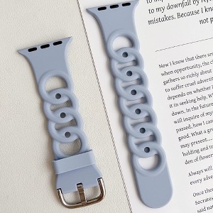 HTUTWOO Apple Watch Band Breathable Silicone Circles Sport Strap 44/45/46/49mm, Fadeless for iWatch Series 10 9 8 7 6 5 4 3 2 1 SE Ultra - 1 of 4