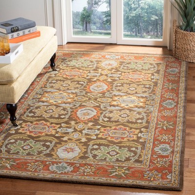 Chocolate and Tangerine 6' x 9' Hand-Tufted Wool Area Rug