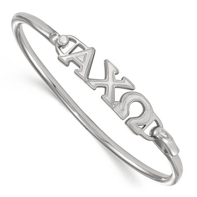 Black Bow Jewelry Sterling Silver Alpha Chi Omega Greek Life Bangle Bracelet 7 Inch