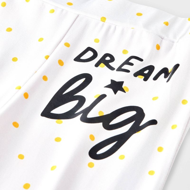 Elle Olivia Toddler Girls' 2pc Magic Star Pajama Set - White, 4 of 11