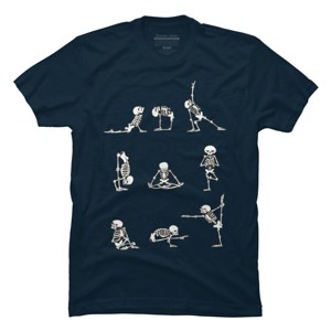 Men's Design By Humans Skeleton Yoga By huebucket T-Shirt - 1 of 4