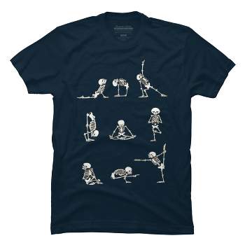 Men's Design By Humans Skeleton Yoga By huebucket T-Shirt