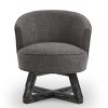 360° Swivel Living Room Chair,Linen Fabric Accent Chair with Solid Wood Base,Ideal for Bedroom or Office-Maison Boucle - 3 of 4