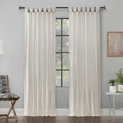 Washed Cotton Twist Tab Light Filtering Curtain Panel - Archaeo