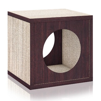 Way Basics Eco Cube Cat Scratcher - S/M - Espresso Brown