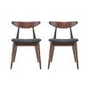 Set of 2 Retro Wood Dining Chairs with Ergonomic Back and Plush Cushions, Armless Accent Chairs for Dining Room or Living Room-Panipeachy - 3 of 4