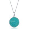 Bella Silver Sterling Silver Compass 18" Pendant Necklace  - Turquoise - Blue - 2 of 3