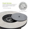 Greemotion 39" Barbuda Round Outdoor Firepit Table Brown: Aluminum Frame, Ceramic Top, All-Weather Patio Furniture - 4 of 4