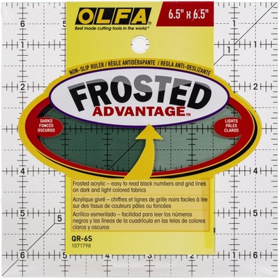 OLFA Frosted Advantage Non-Slip Ruler "The Compact"-6-1/2"X6-1/2"