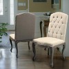 KWPZQEB Fabric Dining Chairs Set of 2, Button Tufted Dining Chair with Nailhead Trim, Modern Side Chair with Upholstered & Wood Legs for Dining Room - 2 of 4