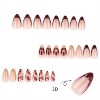 LOVELAY CREATIONS Red Medium Almond French Tip Press-On Nails with Gold Stripe - 2 of 4