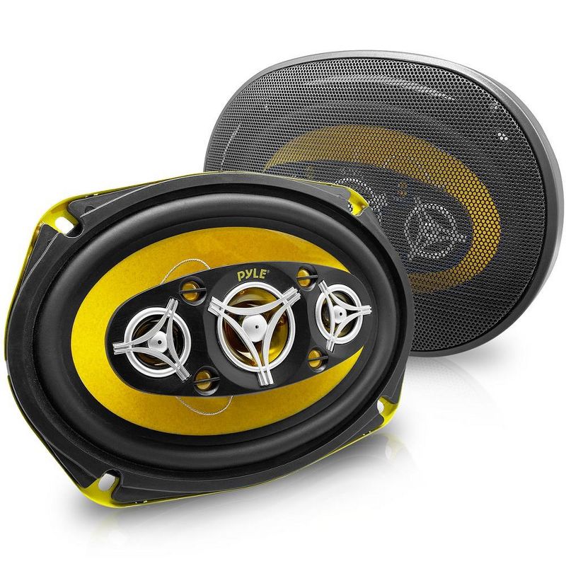 Pyle Car Eight Way Speaker System - Black & Yellow, 1 of 8