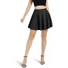 Women's Basic Stretch Flared Skater Skirt - Versatile Casual Mini Skirt for Effortless Style Black - 4 of 4